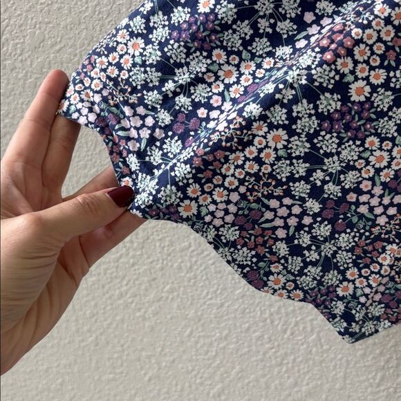 SHOP THE MINT Girls Time goes by Navy Blue Ditsy Floral Scalloped Dress sz Small - Picture 6 of 8